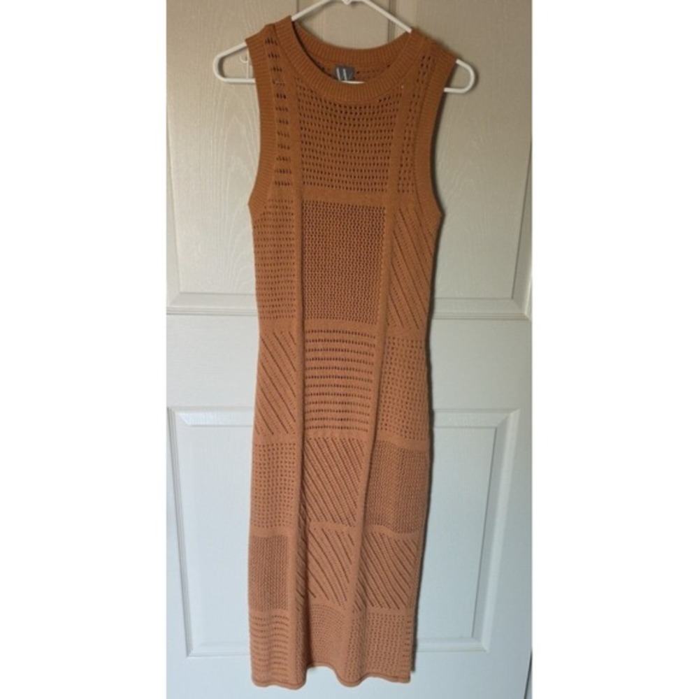 Worthington Women's Crocheted/ Sweater Brown Knitted Sleeveless Dress- S - Picture 9 of 10
